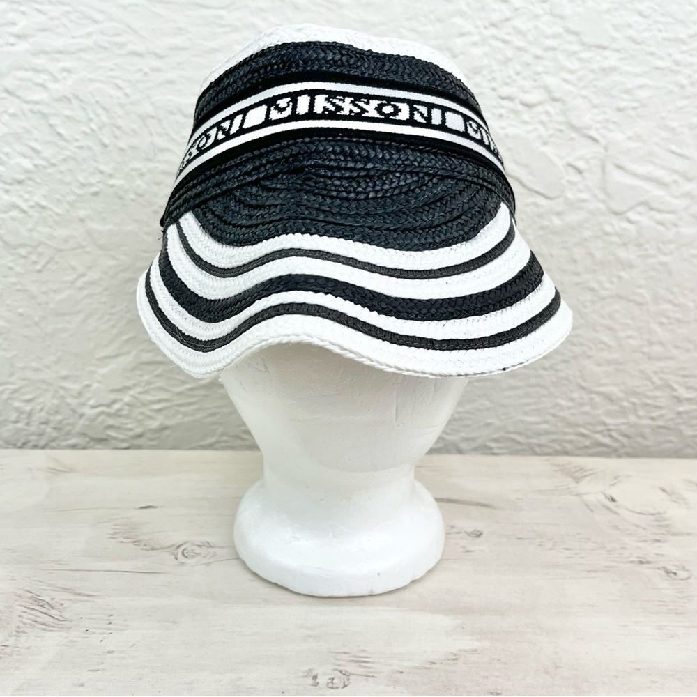 Missoni Mare Beach Hat Visor Woven Black White One Size - Picture 5 of 10